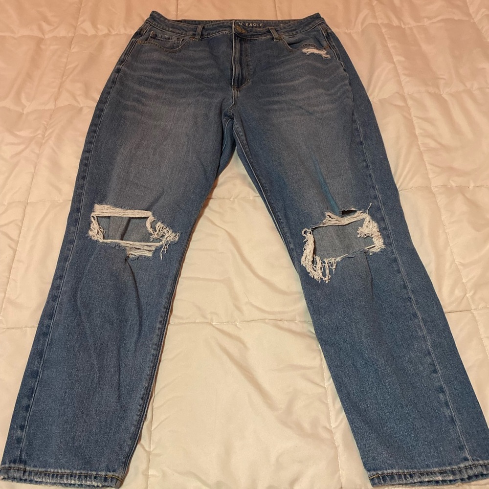American Eagle Ripped Mom Jeans